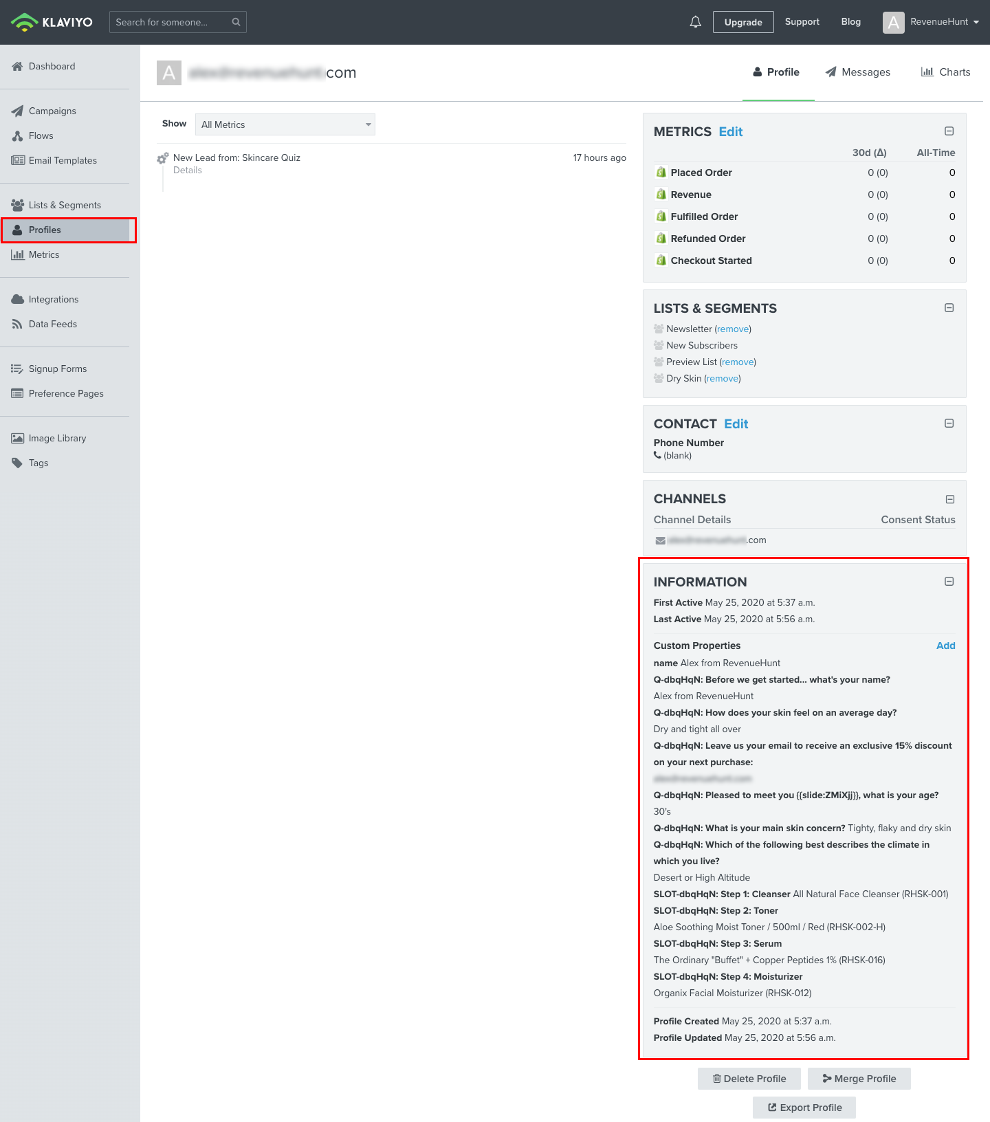 segmented data in your mailing list