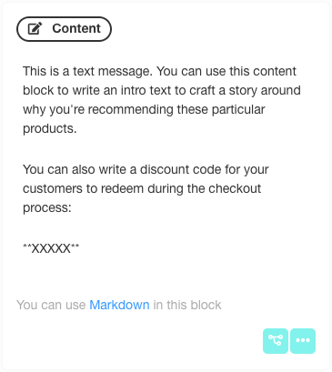 Content Block Product Recommendation Quiz