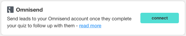 connect product recommendation quiz to omnisend